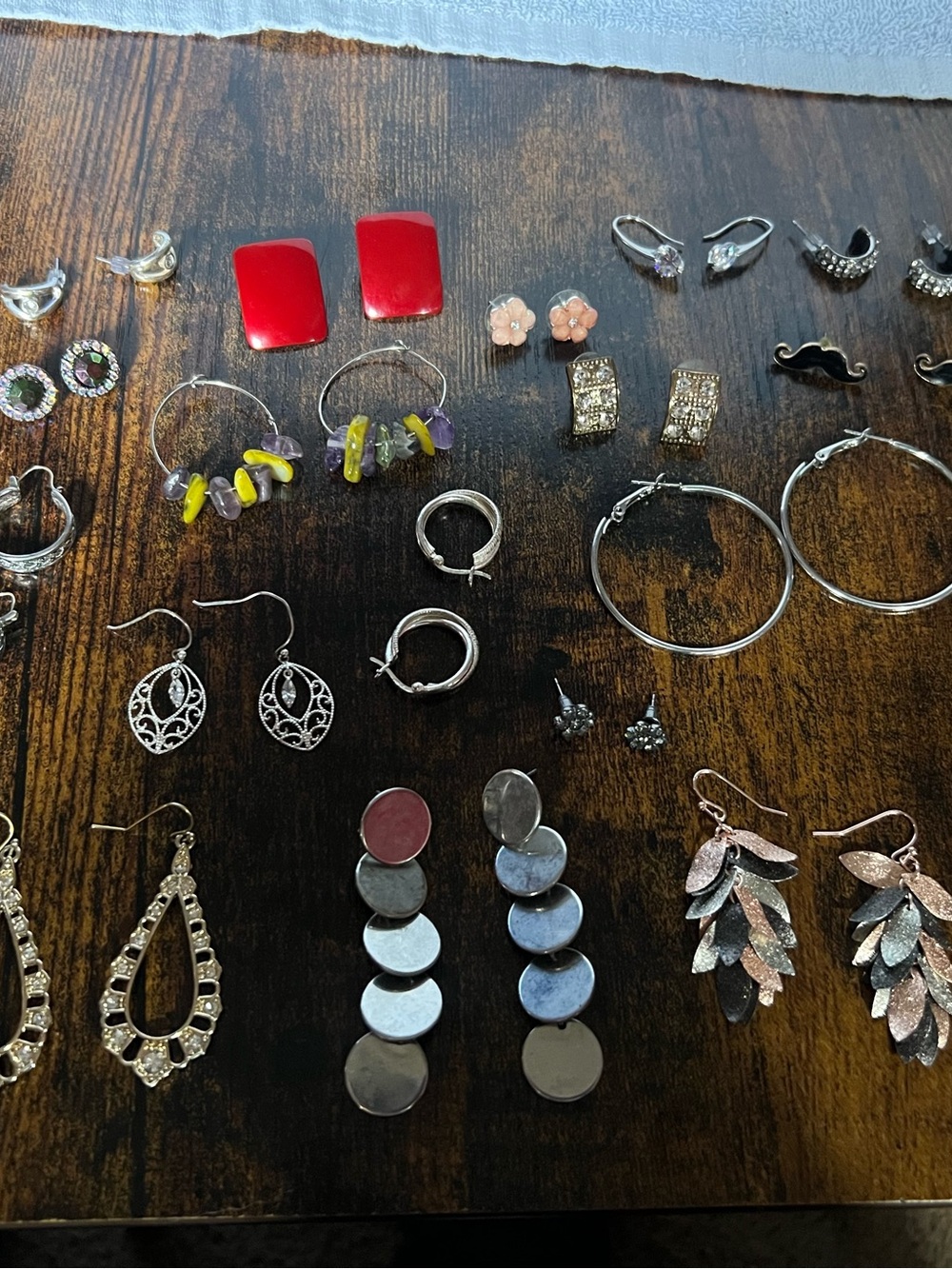 Mixed Metal and Red Accent Women's Earring Set - Unbranded E228